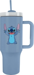 Taza de viaje con pajita Lilo y Stitch azul 1200 ml