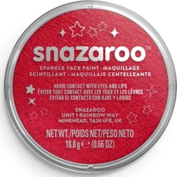 SNAZAROO Pintura facial roja con purpurina 18 ml