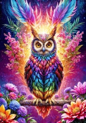 Disfrute del puzzle Búho Neón de 3000 piezas