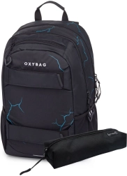 Set para estudiantes: mochila y estuche OXY SPORT Abstract – mochila escolar ergonómica de 24 l con estuche