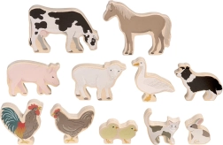 Micki animales de madera para la granja – set de 11 figuras