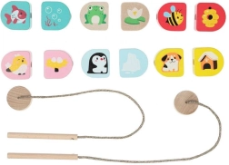 Cubika Dónde vivimos – juego de ensartar de madera para niños