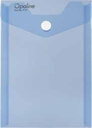 Sobre portadocumentos de plástico A6 en vertical con cierre a presión Opaline azul