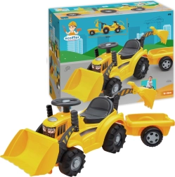 Ecoiffier tractor con remolque amarillo y cucharón intercambiable – correpasillos para niños