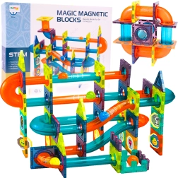 Construcción magnética XXL – pista de canicas, 96 piezas