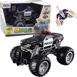 Coche todoterreno policial teledirigido 1:16 con luces y humo