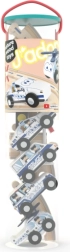 Set de juego de madera con vías – policía, 16 piezas