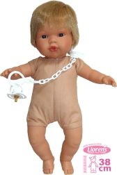 Muñeca realista Llorens Sasha con sonidos y cuerpo blando - 38 cm