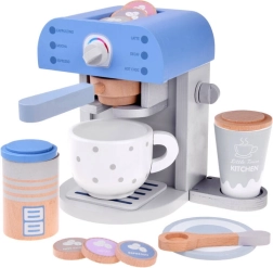 Cafetera infantil de madera con accesorios