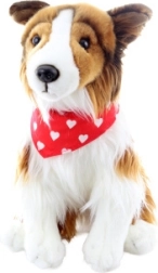 Juguete de peluche Collie de pelo largo con pañuelo
