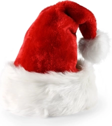 Gorro navideño rojo con ribete blanco