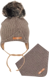 Gorro infantil con pañuelo New Baby Special One marrón