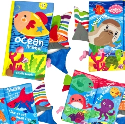 Woopie libro de tela sensorial con colitas de animales marinos