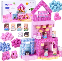 Bloques magnéticos casa – bloques de construcción y píxeles, 261 piezas