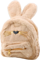 Mochila infantil de peluche con conejito beige 3L