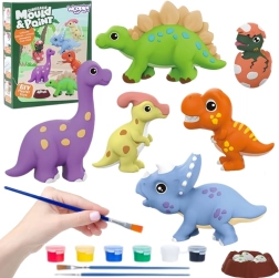 Woopie set creativo con pinturas DIY – moldes de yeso de dinosaurios para colorear