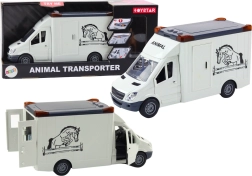 Transportador de coches para caballos con puertas abatibles y efectos de luz y sonido, blanco