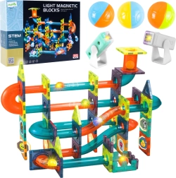 Juego de construcción magnético 3D con luz, 110 piezas