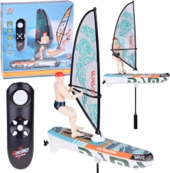 Windsurfista RC con iluminación LED – juguete acuático controlado a distancia – verde