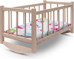 Cuna de madera para muñecas con ropa de cama BABY MIX Owl