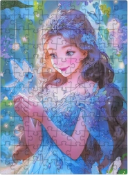 Puzzle Hada azul con purpurina, 100 piezas
