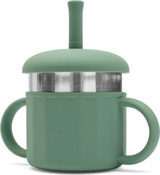 Vaso infantil de silicona 2 en 1 New Baby verde