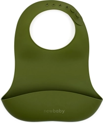 Babero de silicona NEW BABY verde oliva