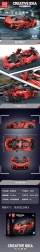 Set de construcción coche deportivo naranja 1372 piezas