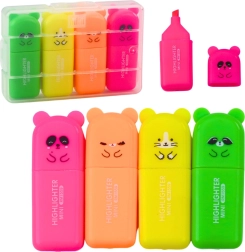 Juego de mini rotuladores resaltadores Ositos en estuche de plástico, 5 uds.