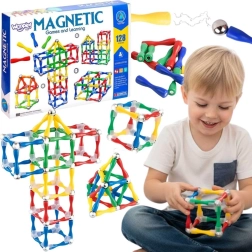 Set de construcción magnético Woopie 3D XXL, 128 piezas