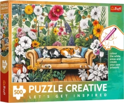 Puzzle de 500 piezas – Orangerie de gatos TREFL