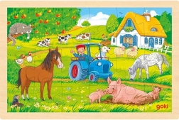 Puzle de madera granja 24 piezas Goki