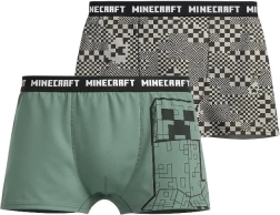 Boxers para niño de Minecraft verde-gris (duopack 2 uds)