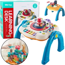 Mesa educativa interactiva 2 en 1 con tablero para bloques Azul