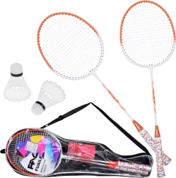 Juego completo de bádminton con raquetas y volantes en funda