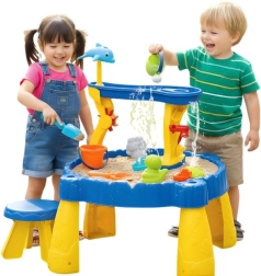 Mesa infantil Woopie para arena y agua con silla, 2 en 1, con delfín