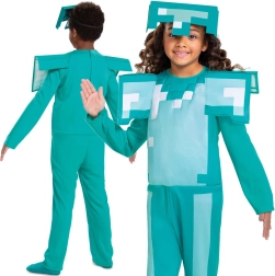 Disfraz de armadura de diamante de Minecraft para niños 127–136 cm (7–8 años)