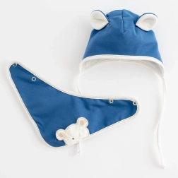Gorrito primaveral para bebé con pañuelo para el cuello New Baby Sebastian azul 62 (3–6 m)