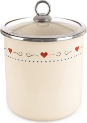 Bote de cocina esmaltado con tapa de vidrio 1,4 l TONCA