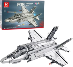 Kit de construcción del avión F-35 Lightning II, 1490 piezas, gris
