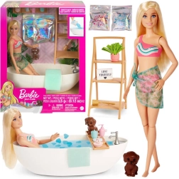 Barbie relax – baño con espuma de confeti y bañera, muñeca rubia y accesorios