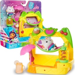 Casa de Muñecas de Gabby fiesta de batidos en el balcón con figura de Cakey y accesorios