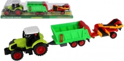 Tractor con remolque y oruga de plástico, 56 cm, de inercia