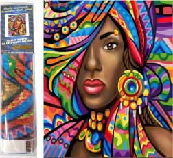 Pintura de diamantes Africana 30x40 cm