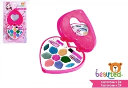 Set de maquillaje infantil Beauted paleta en forma de corazón con espejo