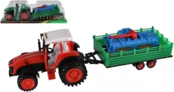 Tractor con remolque y rotavator de plástico 52 cm con inercia