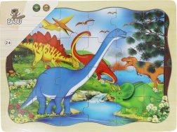 Puzzle de madera Babu dinosaurios de 24 piezas