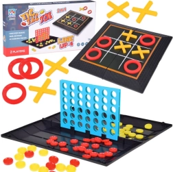 Set de juegos 2 en 1: Tres en raya y Conecta 4, juegos estratégicos
