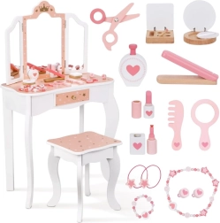 Tocador infantil de madera con espejo triple y accesorios WOOPIE GREEN