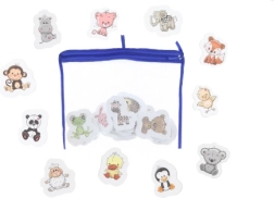 Pegatinas de baño con animales para bañera y piscina, 18 piezas